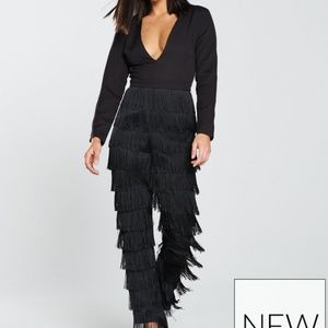 lavish alice fringe jumpsuit
